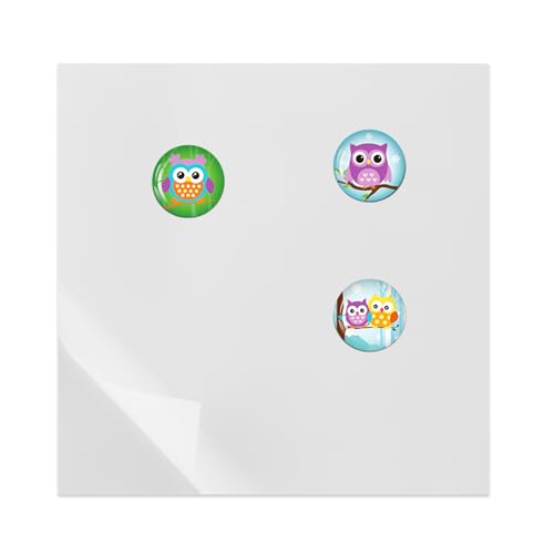 Metal White Board for Magnetic Hook on Non-Metal Wall,Magnetic Receptive Plate with Adhesive Backing,Square 8" Peel and Stick Solid Steel to Display Souvenir Travel Magnets-4 Pack