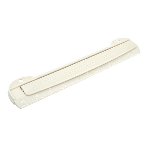 10-Inch Ruler with 3-Hole Punch for Binder, White - color: White