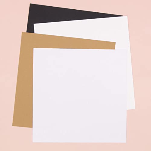Craftelier - Cardstock Set | Pack of 24 Double-sided Cardstock for Cardmaking, Scrapbooking and Craft Projects | Different Sizes, Colours and Textures (Essentials, 12" x 12") - color: Essentials, size: 12" x 12"