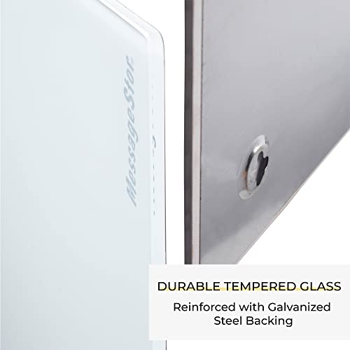 ECR4Kids MessageStor Dry-Erase Glass Board and Magnets, Office Essentials, White - style: White