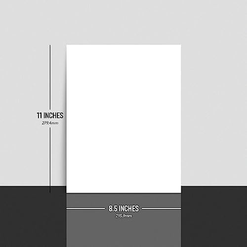 8.5 x 11 White Cardstock | Heavyweight 110lb Cover (297gsm) Card Stock Paper – Smooth Finish | For Arts & Crafts, Greeting Cards, Invitations, Brochures, Restaurant Menus, Posters | 50 Sheets per Pack