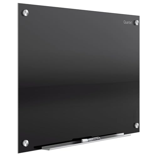Quartet Magnetic Dry Erase Board, 96" x 48" Glass Whiteboard for Wall, Infinity, Black (G9648B) - size: 96"W x 48"H