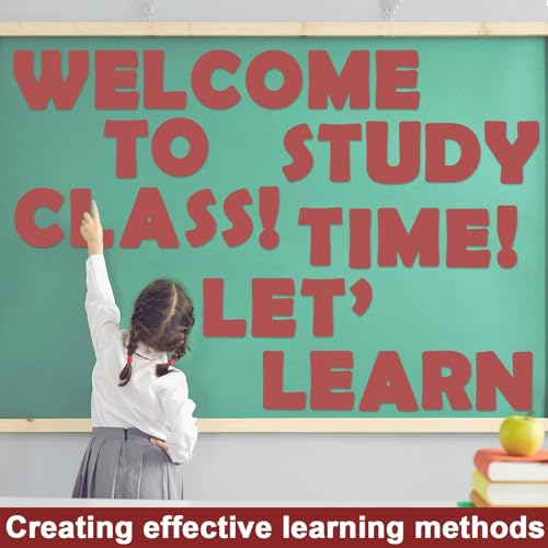 Qyeahkj 150 PCS Large 7" Font Letters and Punctuation Set, Dark Red Classroom Alphabet Cutout for Bulletin Board Display Home School Decoration, A Great Helper to Inspire Students' Learning Interest - style: Brick Red