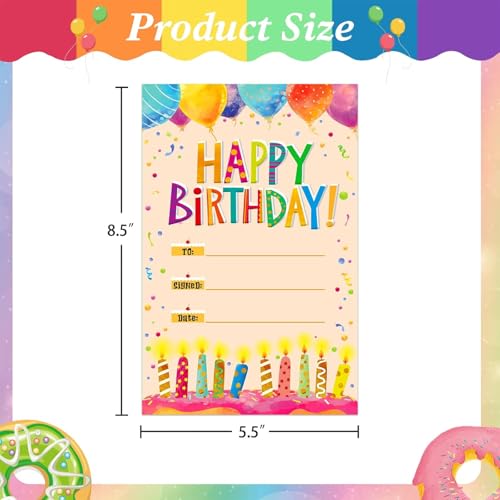 SICOHOME Happy Birthday Certificates for Kids Classroom, 30 Pieces, Yellow Green Blue - color: 3-Happy Birthday