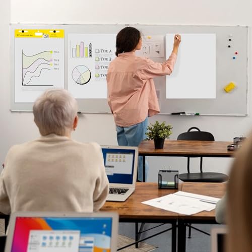 Sticky Easel Pad, Flip Chart Paper for Teachers 25 x 30 Inches, Super Sticky Bleed Resistant, Large White Premium Self Stick Easel Paper, 30 Sheets/Pad, 4 Pads - style: 25*30 4PC