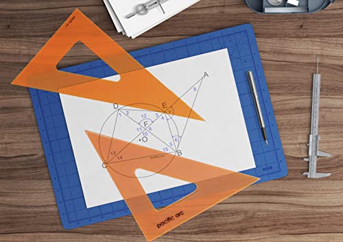 Pacific Arc's Scholastic Triangle - 14 inch - Fluorescent - 30/60 Angle - Polystyrene - Inking Edge - Technical Drawing Tools, Drafting, Architect and Engineering. - style: 14 inch, 30/60
