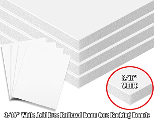 3/16" White Foam Core Boards 8.5x11-250 Pack. Many Sizes Available. Acid Free Craft Poster Board for Signs, Buffered Presentations, School, Office and Art Projects - size: 8.5x11 250 Pack