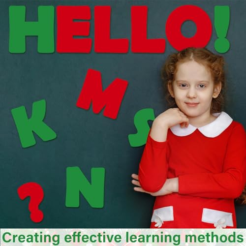 Qyeahkj 150 PCS Large 6" Font Christmas Bulletin Board Letters for Classroom, Red and Green Letters Bulletin Board Christmas Decorations for Xmas Home School Classroom Alphabet Poster Wall Decor - style: Christmas Red & Green