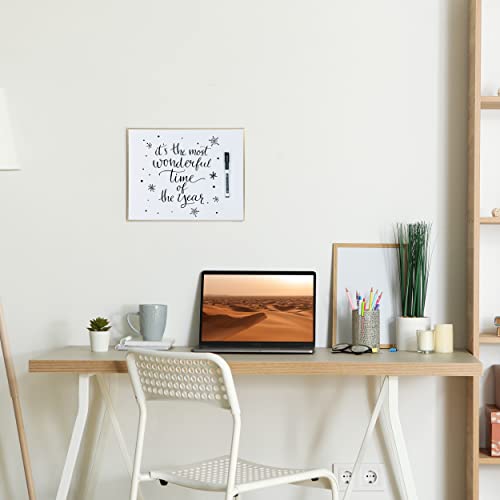 Mr. Pen- Dry Erase Board, 14” x 11” with a Black Dry Erase Marker | Aluminum Frame, Gold, Magnetic Small Mini White Board for Students, Fridge, Wall, Locker, Includes Double Sided Tapes - color: Gold