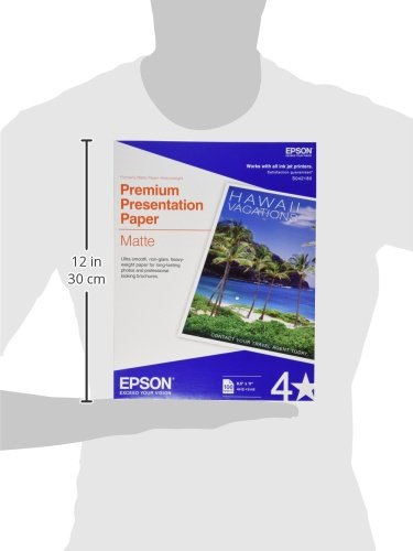 Epson Premium Presentation Paper MATTE (8.5x11 Inches, 100 Sheets) (S042180),Black - size: 100 Sheets