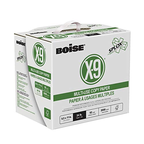Boise Paper X-9 Multi-Use Copy Paper – Ream less (2,000 Sheets) | 8.5" x 11" Letter | SPLOX (Easy Carry Box) | 92 Bright White - 24 lb. | SP-9224-CTN - size: Ream-less (2500 Sheets), style: 8.5 x 11, 24 lb.