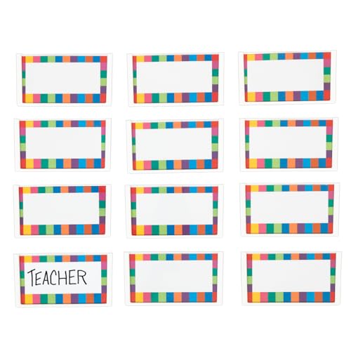 Really Good Stuff Basket and Bin Label Holders with Labels - 12 Pack - Storage for Classroom Organization - Plastic Label Clip & Holder for Baskets - Clear and Durable - style: Labels with Holders, Set of 12