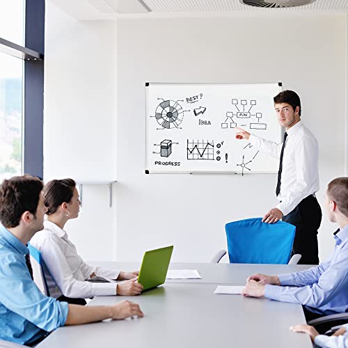Amazon Basics Magnetic Dry Erase Whiteboard, 36"W x 24"H, Aluminum Frame, Silver/White, Easy to Install and Clean - color: Silver/White, size: 36"W x 24"H