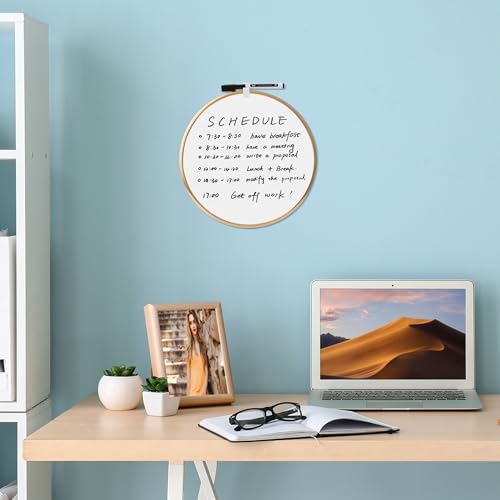 Mr. Pen- Round Dry Erase Board, 11.5” with a Black Dry Erase Marker | Gold Frame, Small White Board