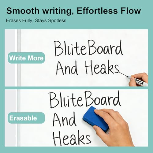 Dry Erase White Board 48 X 36 Inch, Wall-Mounted Silver Aluminum Frame Marker Presentation Board, 4' X 3' Foldable Portable Whiteboard with Pen Tray for School, Classroom, Office & Home
