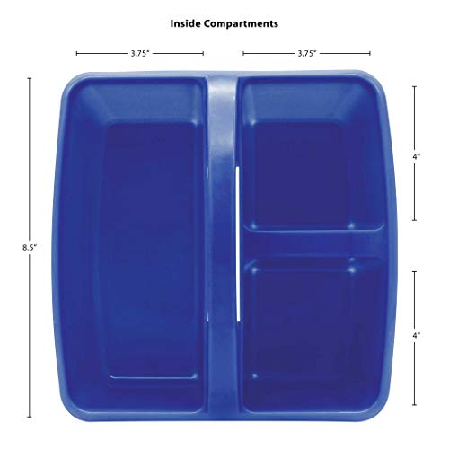 Teacher Created Resources Blue Portable Plastic Storage Caddy 6-Pack for Classrooms, Kids Room, and Office Organization, 3 Compartment