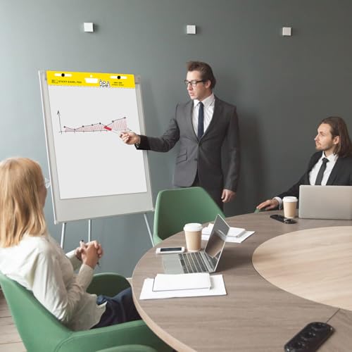 Sticky Easel Pad, Flip Chart Paper for Teachers 25 x 30 Inches, Super Sticky Bleed Resistant, Large White Premium Self Stick Easel Paper, 30 Sheets/Pad, 2 Pads - style: 25*30 2PC