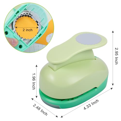 UCEC 2 inch Scallop Circle Punch, Circle Ware Punch, Craft Lever Puncher, DIY Handmade Paper Punches for Paper Crafting Scrapbooking Cards Arts - color: Scallop, size: 2 Inch