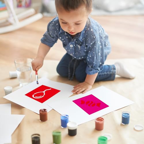 24 PCS Sidewalk Chalk Stencils for Kids 5 Inch Sidewalk Chalk Stencils Outside Stencil for Painting Garden Themed Kids Style Collection - size: 5 in-mix