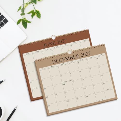 2026-2027 Calendar - Wall Calendar 2026-2027 from July 2026 Until December 2027,18 Months Calendar with Premium Paper, Twin-Wire Binding & Hanging Hook, 8.5" x 11", Green - color: Cyan, size: 8.5" x 11"