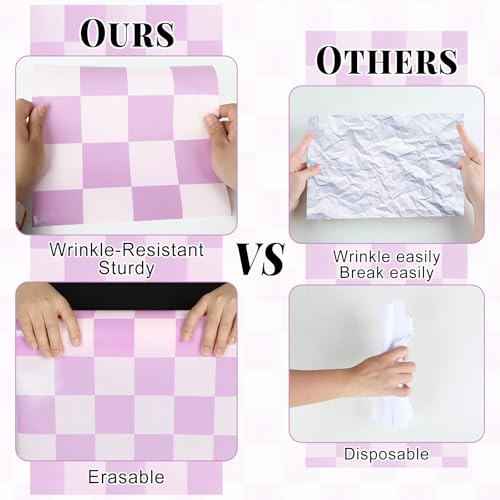 Purple Checkered Bulletin Board Roll Non-Woven Fabric Poster 15.7" x65.6ft - color: Purple Checkered, size: 787.2" x 15.7"
