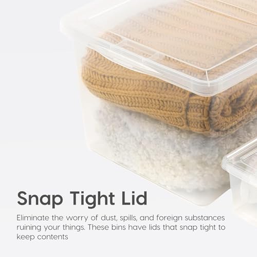 IRIS USA 12-Pack Storage Bins with Lids, 6 Quart - Crystal Clear, Shoe Boxes Stackable Containers Organize Shoes Closet Shelves, Teacher Tools Classroom Organization, Game - BPA-Free Plastic - size: 6 Qt (Pack of 2), style: 6 Pack