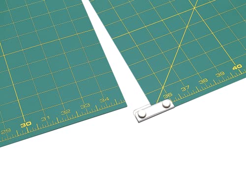 OLFA 35" x 70" Connecting Grid Rotary Cutting Mat Set (RM-CLIPS/3) - Self Healing Double Sided 35x70 Inch Cutting Mat with Grid for Fabric & Sewing, Designed for Use with Rotary Cutters (Green) - size: 24"L x 0.3"W