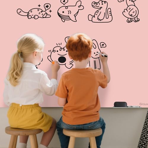 Magnetic Glass Dry Erase Board - White Board 48 x 36 Inch Wall Mounted Glass Whiteboard, Large Frameless Glass White Board for Wall Office, Home & School, Pink - color: Pink, size: 48"W x 36"H