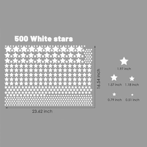 Sparkles and Stars Wall Decals, 500 Stars Wall Sticker, Sparkle Wall Decal, Space Kids Room Decor, Nursery Wall Art, Celestial Wall Stickers(White) - color: Stars - White
