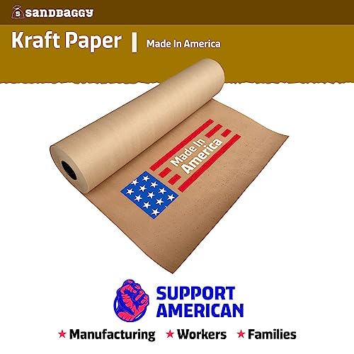 Durable Kraft Paper Rolls - 75 lb. Recycled Brown Paper by Sandbaggy - size: 1 roll - 3 ft x 475 feet/roll (1425 sq ft)