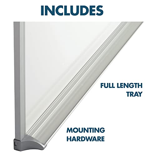 Quartet Dry Erase Magnetic White Board 72"W x 48"H, Porcelain Whiteboard, Silver Aluminum Frame (PPA406) - size: 72"W x 48"H
