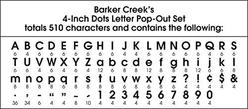 Barker Creek 4" Letter Pop-Outs 2-Pack, Dots, Jazz Up Your Bulletin Boards with These Colorful Letters, 510 Upper and Lowercase Letters, Numbers & Punctuation Marks, 4" (3627)