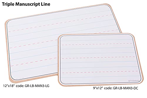 Double Sided Handheld Manuscript Whiteboard, ABC Dry Erase Lap Board, 11" x 17" Handwriting Practice for Kids - color: 2 Sets of Lines