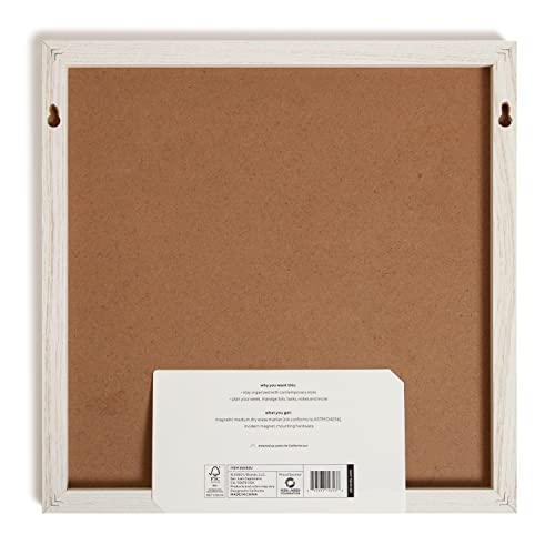 U Brands Rustic Monthly Dry Erase Board with White Wooden Frame, Office Supplies, 14” x 14” - style: Dry Erase Board - Monthly