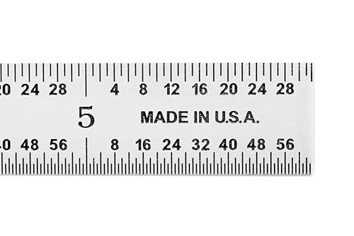 PEC Tools 6" Flexible Machinist Rule - Made in USA - 4R Graduations (1/8,1/16,1/32,1/64), Hardened Steel Ruler, Built to Last for Lifetime - color: Carbon Steel-Flexible, size: 6"