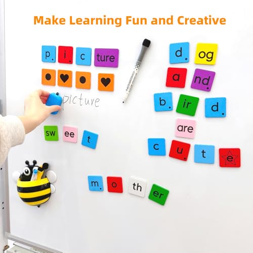 Large Phonics Word Building Magnetic Letters Digraphs Tiles Set | Enlarged 239 Pieces of Color-coded Magnet Tiles with 2 Magnetic Spelling Boards for Science of Reading Classroom Practice