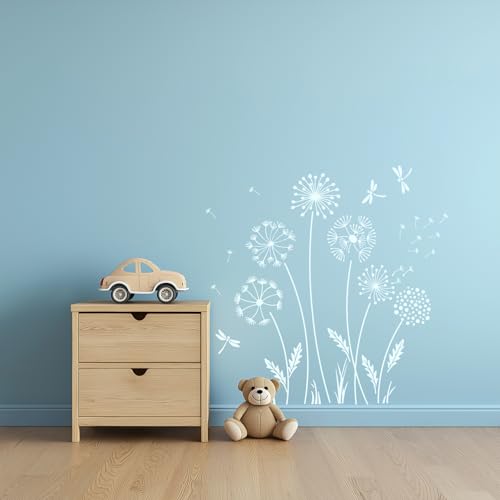 ORIGACH 12 Pcs Dandelion Floral Stencil Reusable Dandelion Stencil DIY Wall Template Crafts for Painting on Walls, Furnitures, Garden Fence - style: Dandelion Floral