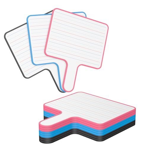 12Pcs Dry Erase Paddles,Auction Paddles,Handheld whiteboards,Hand held White Board,Quick Response White Board, 6"x8" Dry Erase Answer Paddle WhiteBoard,Game Paddle