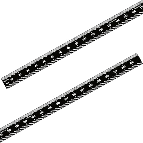 PEC Tools 300mm Flexible Metal Ruler, Stainless Steel with Black Chrome Finish, High Contrast, Fully Metric Graduation (0.5mm, 1.0mm), Easy to Read Machinist Rule, Made in USA - color: Black Chrome-Flexible, size: 300mm