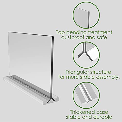 newnewshow Acrylic Sign Holder 11x8.5 Inch 3 Pack Horizontal T Shape Double-Sided Desktop Display Holder. (Optional 8.5x11 8.5x5.5 5x7 Horizontal and Vertical) - size: 11x8.5 3pack