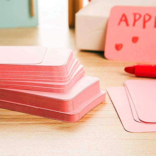 Blank Paper Message Card Business Cards Vocabulary Word Card Index Cards - About 100 pcs (Pink) - color: Pink/100PCS
