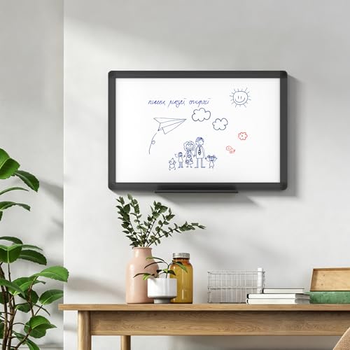 VIZ-PRO Magnetic Whiteboard/Dry Erase Board with Black Aluminium Frame, 18 X 12 Inches, Includes 1 Eraser & 2 Markers & 4 Magnets - size: 18"W x 12"H