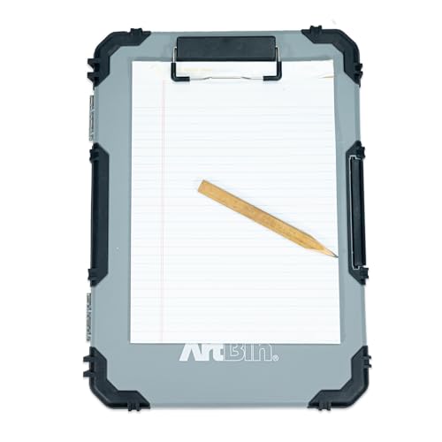 ArtBin 6838AG Sketch Board, Portable Drawing Surface with Internal Art & Craft Storage, Grey