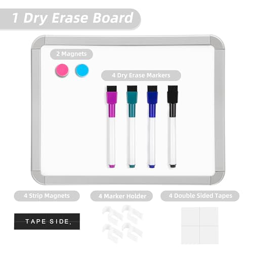 VUSIGN Small Dry Erase Whiteboard, 8.5 x 11 Inches White Board for Kids, Students, Fridge, Locker, Mini Dry Erase Board - color: A-sliver
