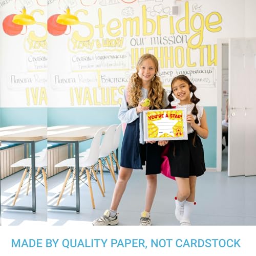 94 Pcs Student of Award Certificates End of School Year Superlatives Certificates Recognition Certificates of Achievement Graduation Birthday Certificates for Teacher Supplies (You're a Star) - style: Your're a Star