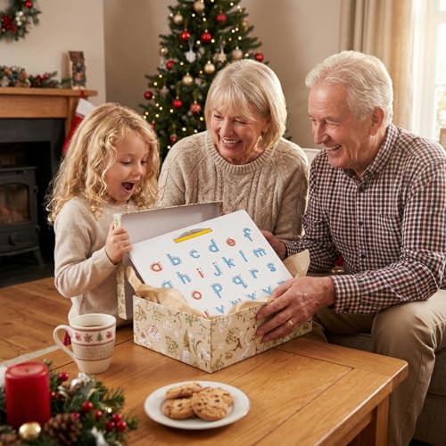 LovesTown Magnetic Alphabet Tracing Board, Double Sided Magnetic Letter Board for Kids Preschool Educational Learning Toys for Toddlers - size: 13"W x 10"H