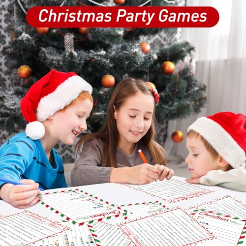 COCHIE 30 Players Christmas Party Games for Adults Family Office Large Groups, Xmas Parties Movies Pictionary Game, Riddle Game, Christmas Trivia Games with Answer Key (Xmas Quiz) - style: XMAS Quiz