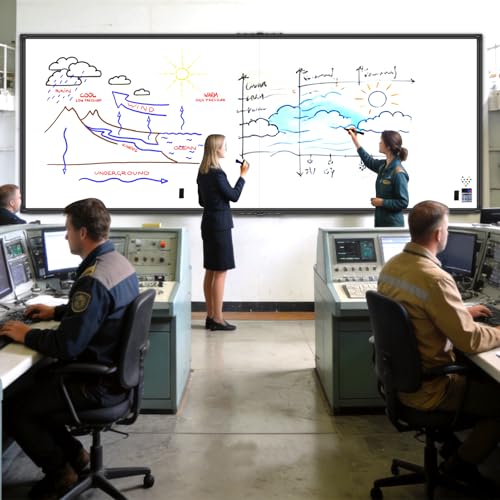 118"X48" Large Magnetic Whiteboard - Dry Erase Board, 10x4 Feet, Foldable Design, Non-Reflective Coated Surface Ultra-Wide Office White Board, Black Frame for Media Centers - color: Black, size: 118"X48"