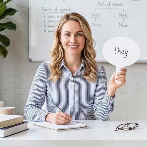 Seajan 200 Pcs Dry Erase Answer Paddles for Classroom, Double-Sided Handheld Mini Whiteboards Bulk Set for Teachers, Students & School Learning (Oval,26 x 20 cm) - size: 26 x 20 cm, style: Oval