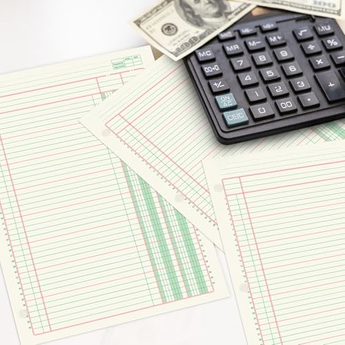 gisgfim 2 Pads 100 Sheets Columnar Analysis Pad 3 Hole Punch Accounting Book 8-1/2 x 11 Ledger Paper Pad Double Page Format Columnar Pads for Business Bookkeeping & Data(2 Column Ledger) - style: 2 Column Ledger